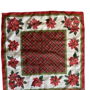Festive Red and Green Holiday scarf approximately 20x20 inches
